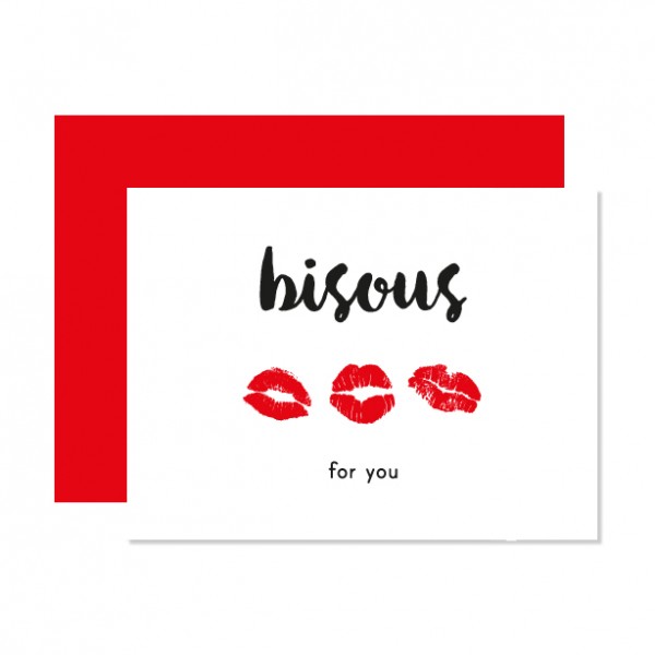 Bisous for you – Klappkarte Letterpress