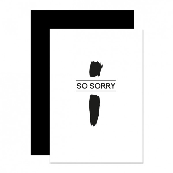 so sorry – Klappkarte Letterpress
