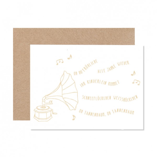 Grammophon – Klappkarte Letterpress